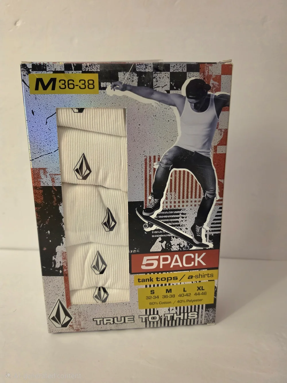 NWT Volcom Men’s White Tank Tops 5-Pack - White Medium